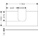 HG Konsole Xevolos E 1180x550mm mit Auschnitt mittig mattweiß