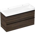 HG Waschtischunterschrank Xelu Q 1180x605x475mm NB du Griff mattschwarz