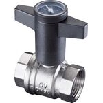 OV Knebelgriff-Kugelhahn Optibal PN 16, mit Thermometer DN 15 1/2Zoll