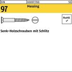 Holzschraube DIN 97 SEKO Schlitz 5x 100 Messing 200 Stück - VPE: 200