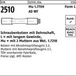 Schraubenbolzen DIN 2510 Dehnschaft/2Muttern LM 27x 140 Mu 1.7709 1 Stück