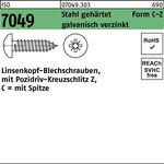 Blechschraube ISO 7049 LIKO Spitze/PZ 2,9x 16 -C-Z Stahl geh.galv.verz. 100St. - VPE: 100