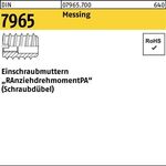 Einschraubmutter DIN 7965 M3x 10 Messing 100 Stück - VPE: 100