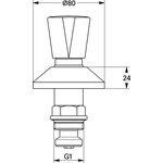 Grohe Oberteil Mark. B/R 1" f UP-Ventile 1" chr