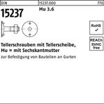 Tellerschraube DIN 15237 6-ktmutter M10x 40 3.6 100 Stück - VPE: 100