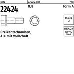Dreikantschraube DIN 22424 FormA AM 8x 30 8.8 100 Stück - VPE: 100