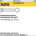 Sechskantschraube DIN 34810 VG M10x 60 Polyamid 100 Stück - VPE: 100
