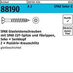 Glasleistenschraube R 88190 Seko PZ 3,5x40/23-Z2 A 2 200St. SPAX - VPE: 200