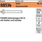 Ankerstange R 88534 Mutter/Scheibe RG M12x160 Stahl feuerverz. 10St. FISCHER - VPE: 10