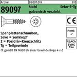 Spanplattenschraube R 89097 SEKO PZ TG 6x220/70-Z Stahl galv.verz. 100St. - VPE: 100