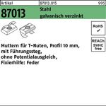 T-Nutenmutter R 87013 Führungssteg/o.Potentialausgl. 10mm M6 galv.verz. 100St. - VPE: 100