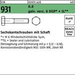 Sechskantschraube DIN 931 Schaft M6x 45 8.8 gal Zn 8 DiSP + SL 200 Stück - VPE: 200