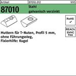 T-Nutenmutter R 87010 o.Führungssteg 5mm M4 Stahl galv.verz. 1000Stück - VPE: 1000