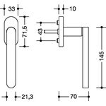 Fenstergriff 270XAFG.1 VA ma geschl.35mm Stand.HEWI