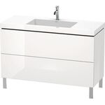 Duravit Waschtischset L-CUBE 1200x480mm 2 Au 1 HL we hgl ES Ah mitte