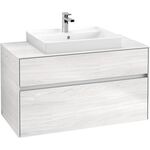 V&B Waschtischunterschrank COLLARO 100x54,8x50cm WT mttg m LED-B. w Wood