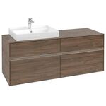 V&B Waschtischunterschrank COLLARO 140x54,8x50cm WT li m LED-B. Arizona Oak