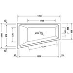 Trapez-Whirlwanne Duravit No.1 weiß Jet-Project 1700x1000mm