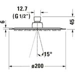 Duravit Kopfbrause 1 jet, 200 chrom