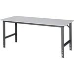 Werktisch Tom B2000xT800xH760-1080mm Arbeitsplatte Melamin Gestell anthrazitgrau