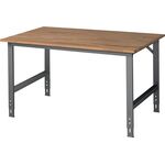 Werktisch Tom B1500xT1000xH760-1080mm Arbeitsplatte Buche Gestell anthrazitgrau