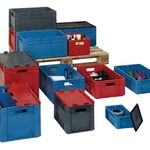 Transportbehälter L600xB400xH270mm blau PP Schwerlast Durchfassgr.Seitenw.geschl