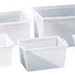 Kunststoffbehälter eck.160l PE natur L880xB640xH360mm konische Form GRAF