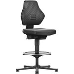 Arbeitsdrehstuhl Air Flow Bodengleiter+Fußr. Kunstlederpolster schwarz 570-850mm