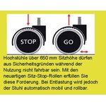 Drehhocker Sitz-Stop-Rollen+Fußring Supertec-Gewebe grau
