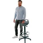 Stehhilfe PU-Integralschaum Sitz-H.610-860mm Ku.-Fußkreuz Fußring/Bodengleiter