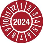 Einjahresprüfplakette D.30mm J.2024 m.Monaten Folie Btl.a 100 St.