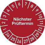Mehrjahresprüfplakette D.30mm Nächster Prüftermin 2024-2029 Folie Btl.a 100 St.