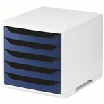 Ablagebox 5 Schubl.grau/blau Ku.H255xB270xT340mm STYRO