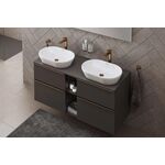 Duravit Doppelglashalter STARCK T m Glas r/l weiß matt bronze gebürstet