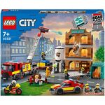 City Feuerwehreinsatz mit Löschtruppe