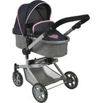 Kombi-Puppenwagen Mika Melange Navy-Grau