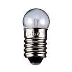 Kugelförmige Lampe Sockel E10 2,5 Volt 0,50 Watt 24mm klar,10er Pack
