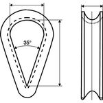 Kausche DIN 6899 Form B 12mm Seil-Nenngröße 11,0mm ZN m.tiefer Rille - VPE: 50