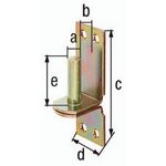 Kloben auf Platte Ø10x10x90x30x35mm Stahl roh galv. gelb verz. DI-Haken GAH