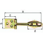 Überfalle 120x31,5x35x43x29mm Stahl roh galv. gelb verz., 9 Stück