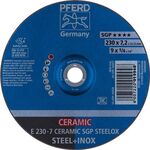 Schruppscheibe CERAMIC SGP STEELOX D230xS7mm gekr.STA Bohr.22,23mm PFERD - VPE: 10