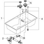 Grohe Kompositspüle K700 900x500mm granit sw