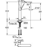 Grohe Einhand-Waschtischbatterie PLUS 1/2Zoll XL-Size chr