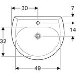 Geberit Waschtisch RENOVA m HL mit Überlauf 600x490mm bahamabeige