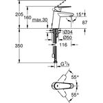Grohe WT-EHM EURODISC C 1/2Zoll S-Size versenkbare Kette chr