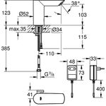 Grohe Infrarot-Elektronik BAU CE 1/2Zoll m Mischung Steckertrafo chr
