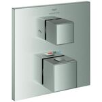 Grohe Thermo-Brausebatt. GROHTHERM CUBE ec Griff mit Rändelstruktur supersteel