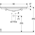 Geberit Möbelwaschtisch ONE weiß, mit Hahnloch 900x480mm