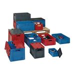 Transportbehälter L300xB200xH120mm rot PP Schwerlast Seitenwände geschl.