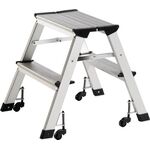 Klapptritt Stufen 2 Plattform-H.440mm Alu.fahrbar